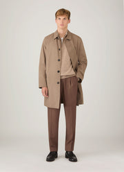 Men's Cashmere Half Zip Jumper in Oatmeal Melange