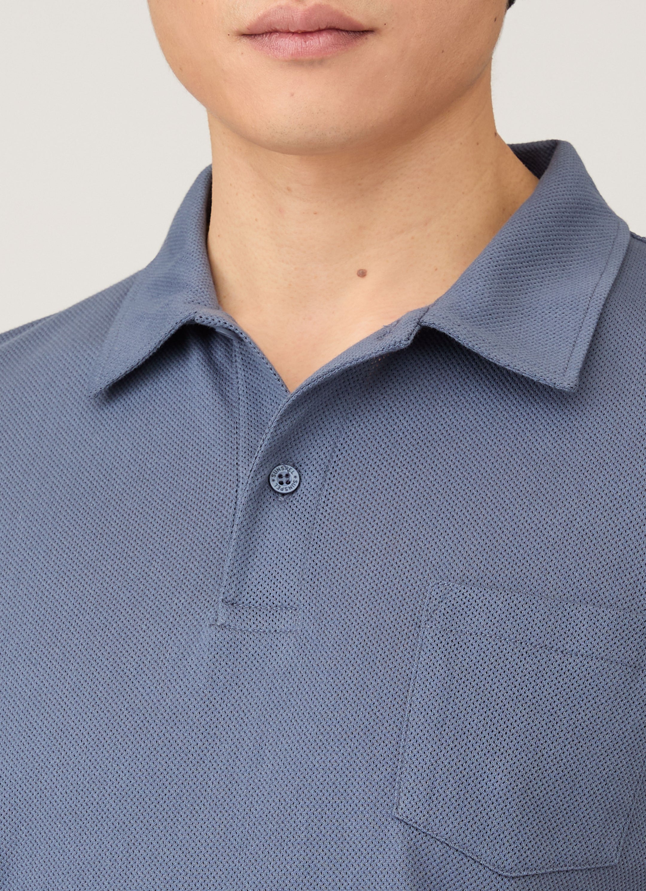 Men's Riviera Polo Shirt in Selvedge Blue
