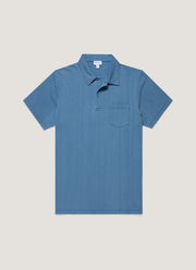 Men's Riviera Polo Shirt in Mid Indigo Wash
