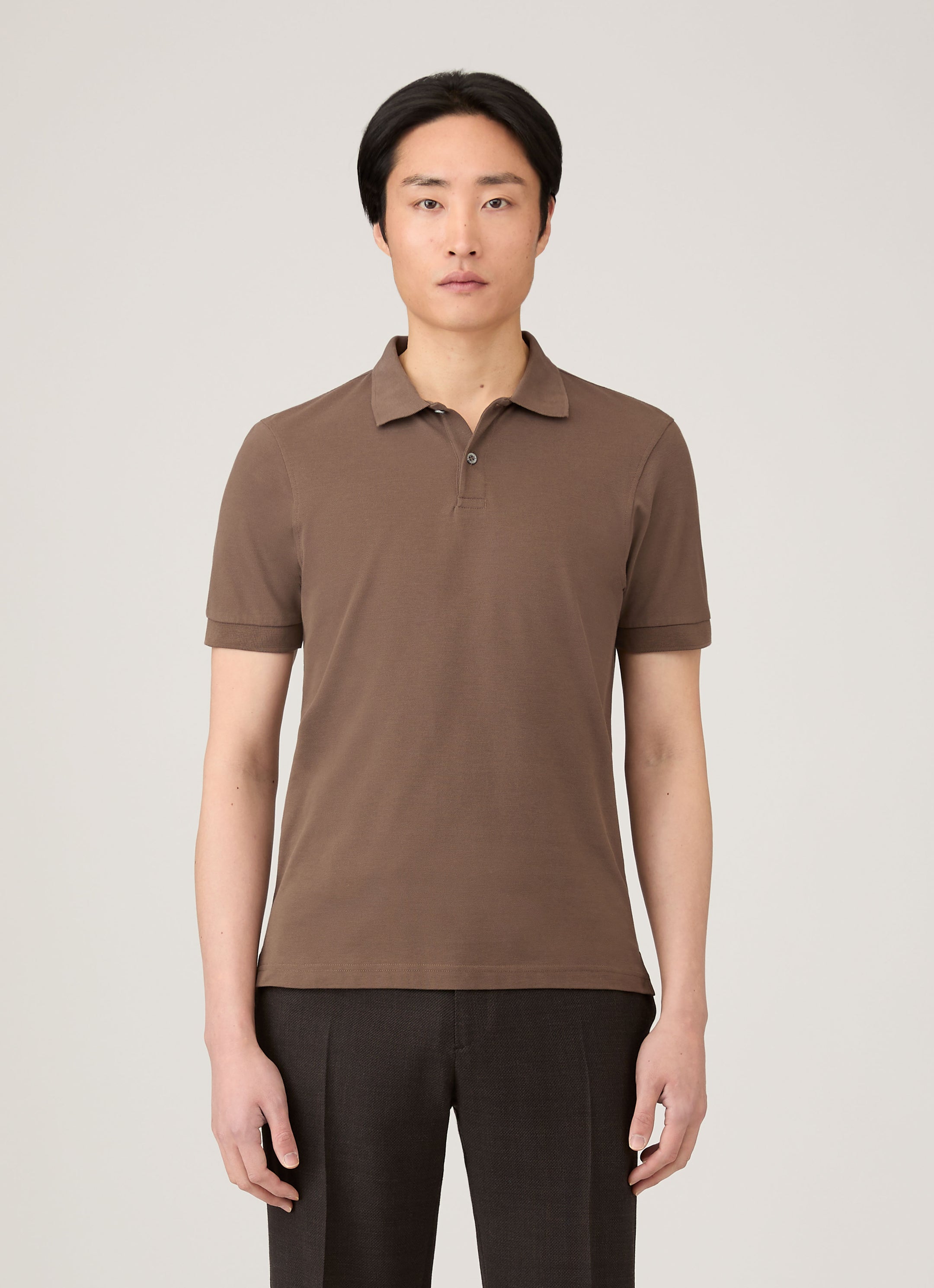Men's Piqué Polo Shirt in Bark