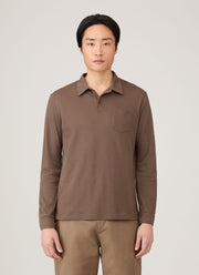 Men's Long Sleeve Riviera Polo Shirt in Bark