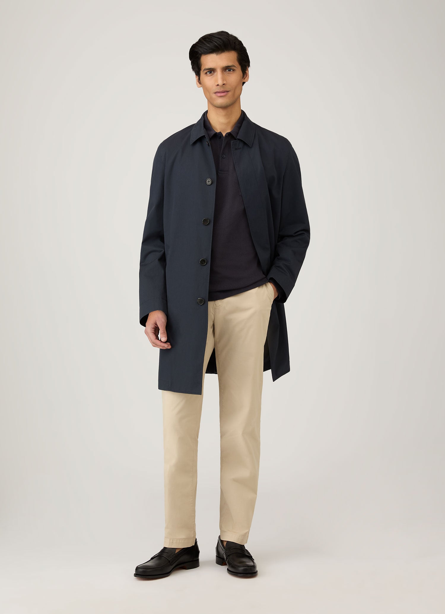 Men's Riviera Long Sleeve Polo Shirt in Navy