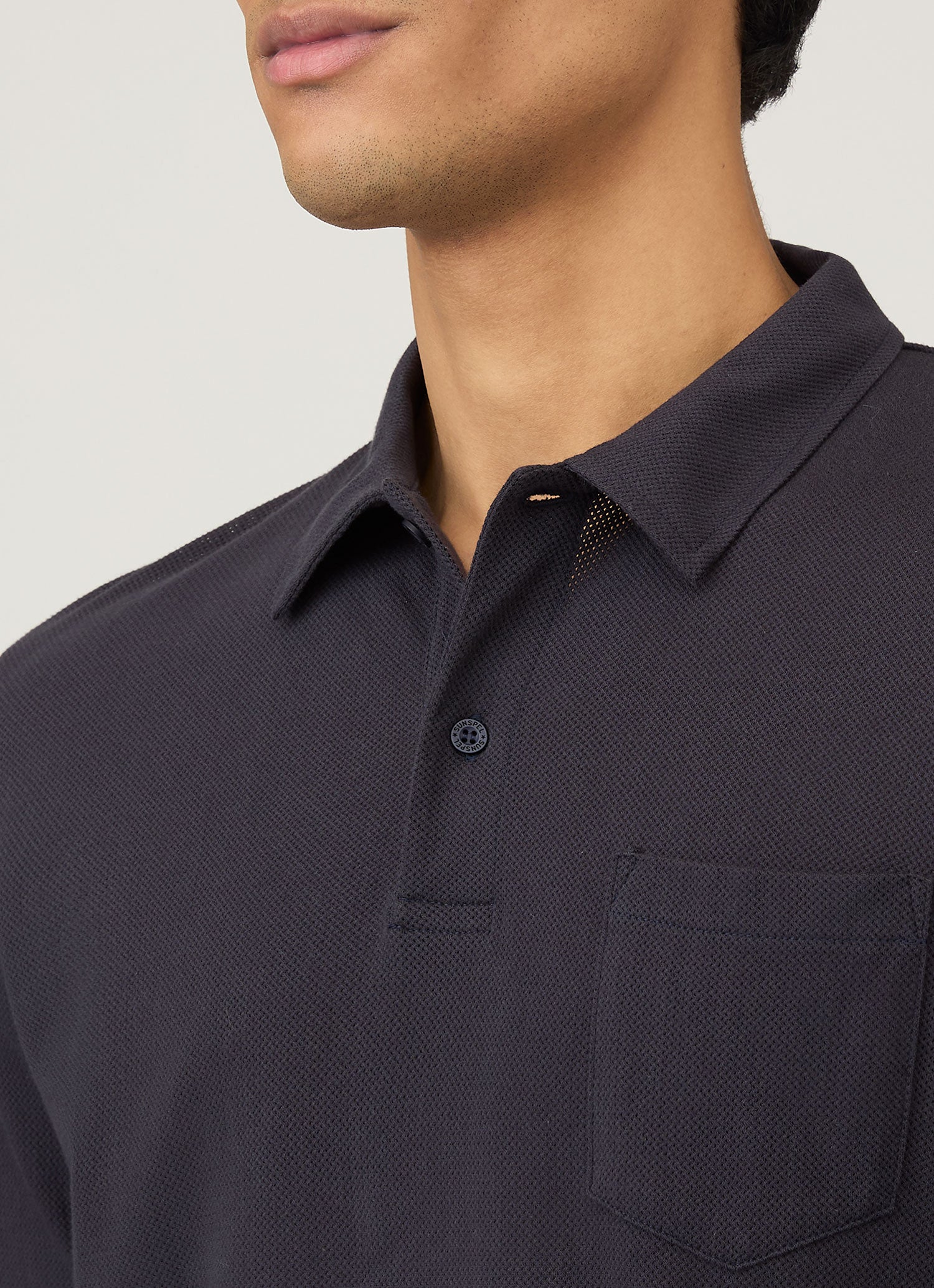 Men's Riviera Long Sleeve Polo Shirt in Navy