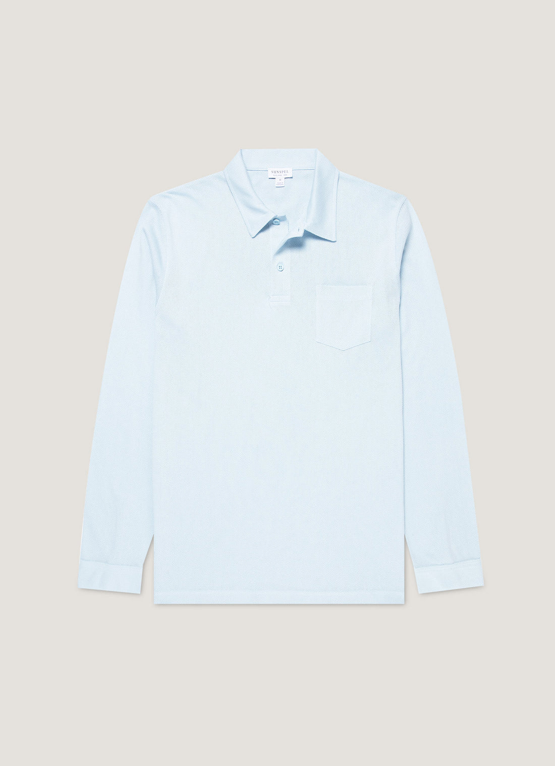 Men's Long Sleeve Riviera Polo Shirt in Frost Blue