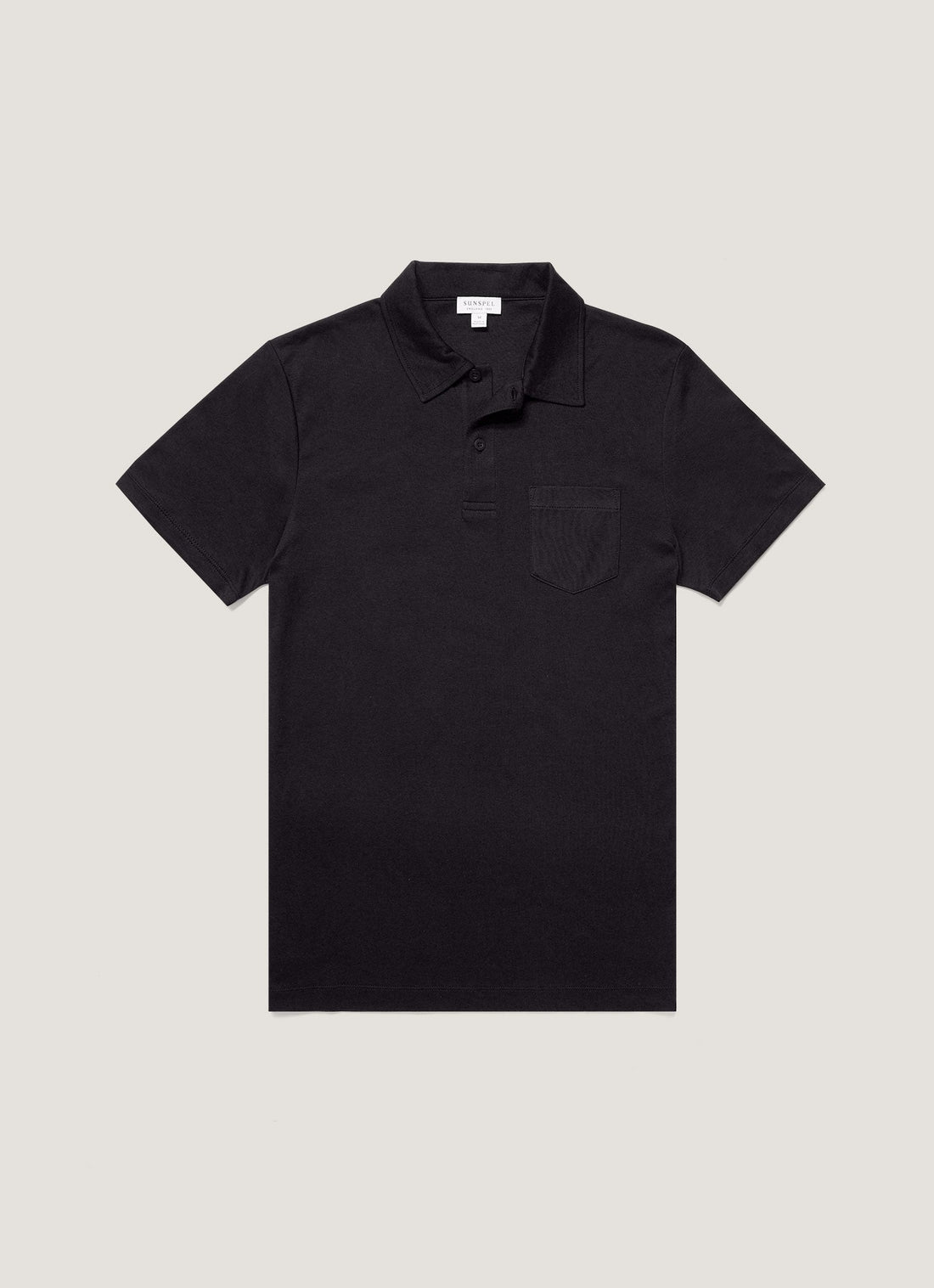 Men's Sea Island Cotton Jersey Polo Shirt in Black