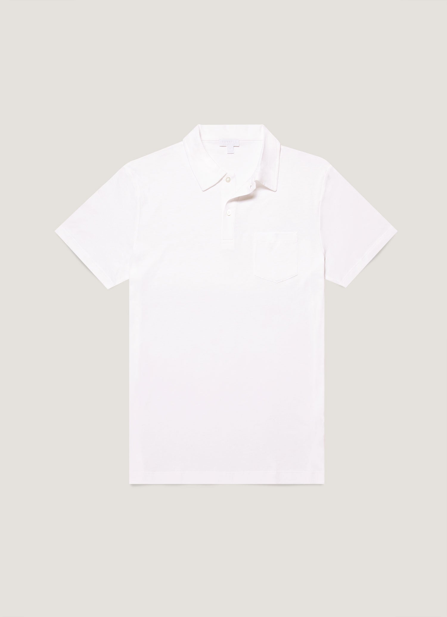 Men's Sea Island Cotton Jersey Polo Shirt in White