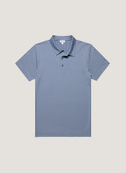 Men's Classic Jersey Polo Shirt in Vintage Blue