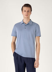 Men's Classic Jersey Polo Shirt in Vintage Blue