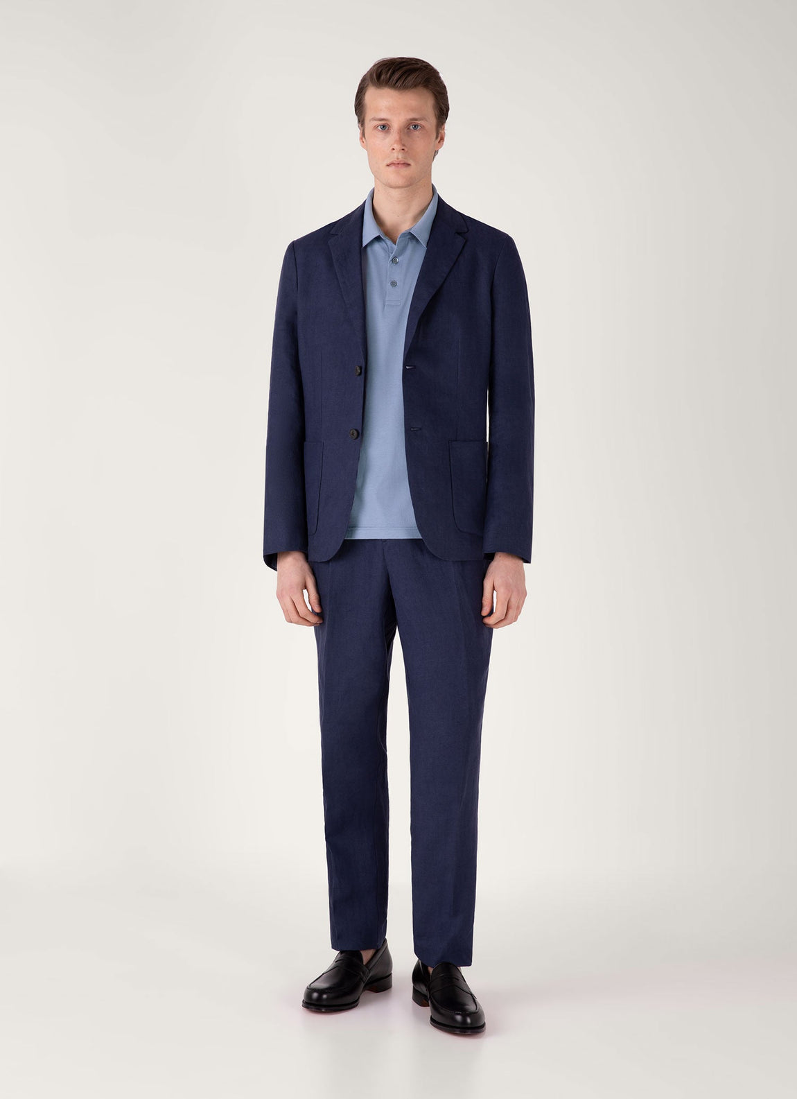 Men's Classic Jersey Polo Shirt in Vintage Blue