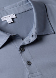 Men's Classic Jersey Polo Shirt in Vintage Blue