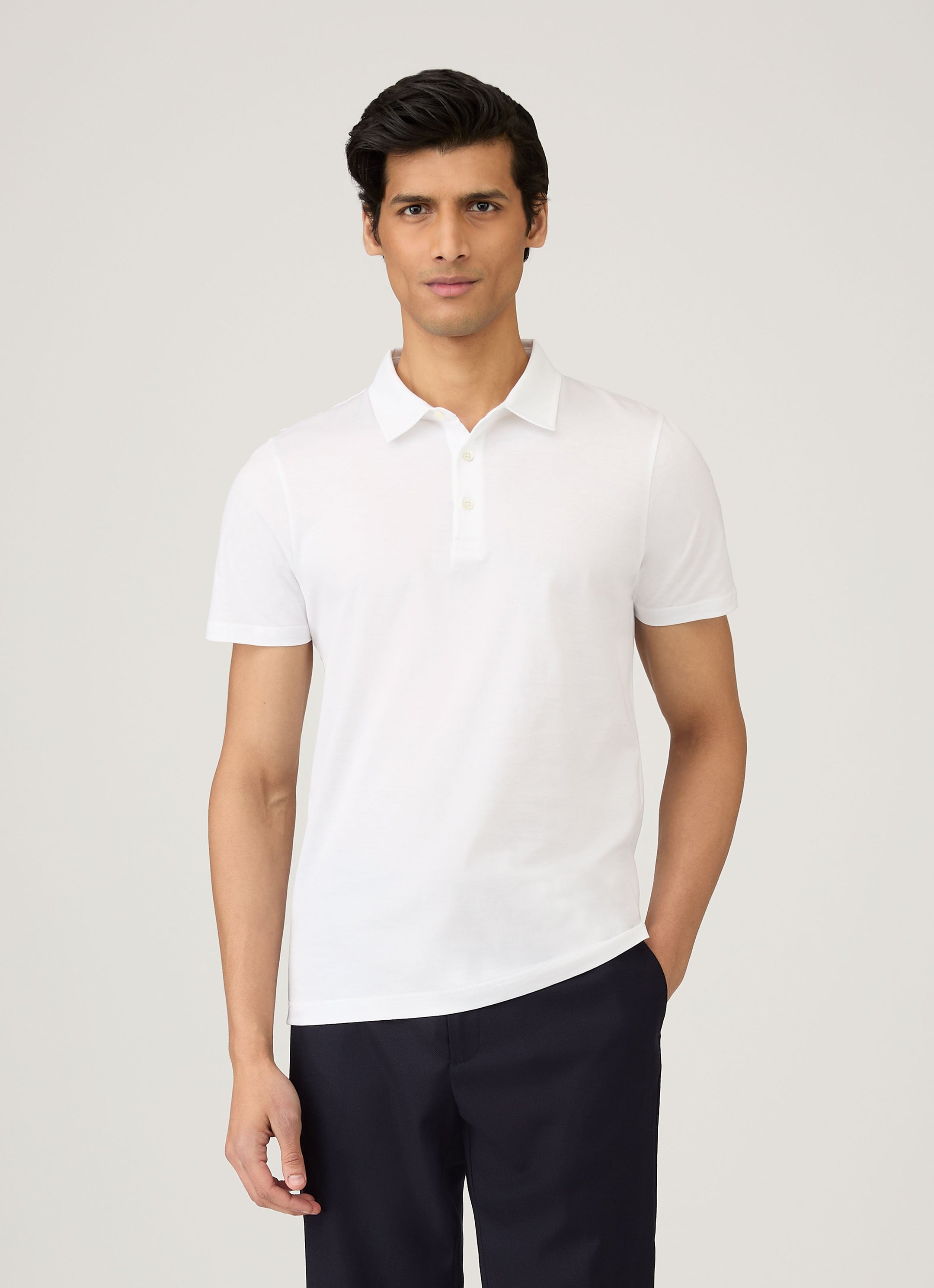 Men's Jersey Classic Polo Shirt in White