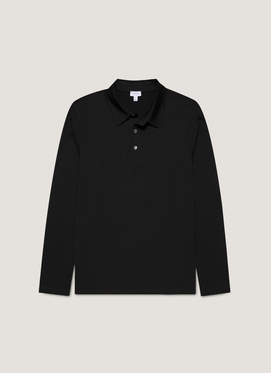 Men's Long Sleeve Classic Jersey Polo Shirt in Black