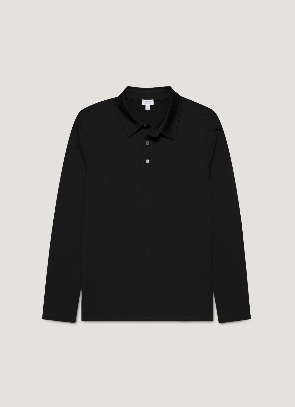 Men's Long Sleeve Classic Jersey Polo Shirt in Black