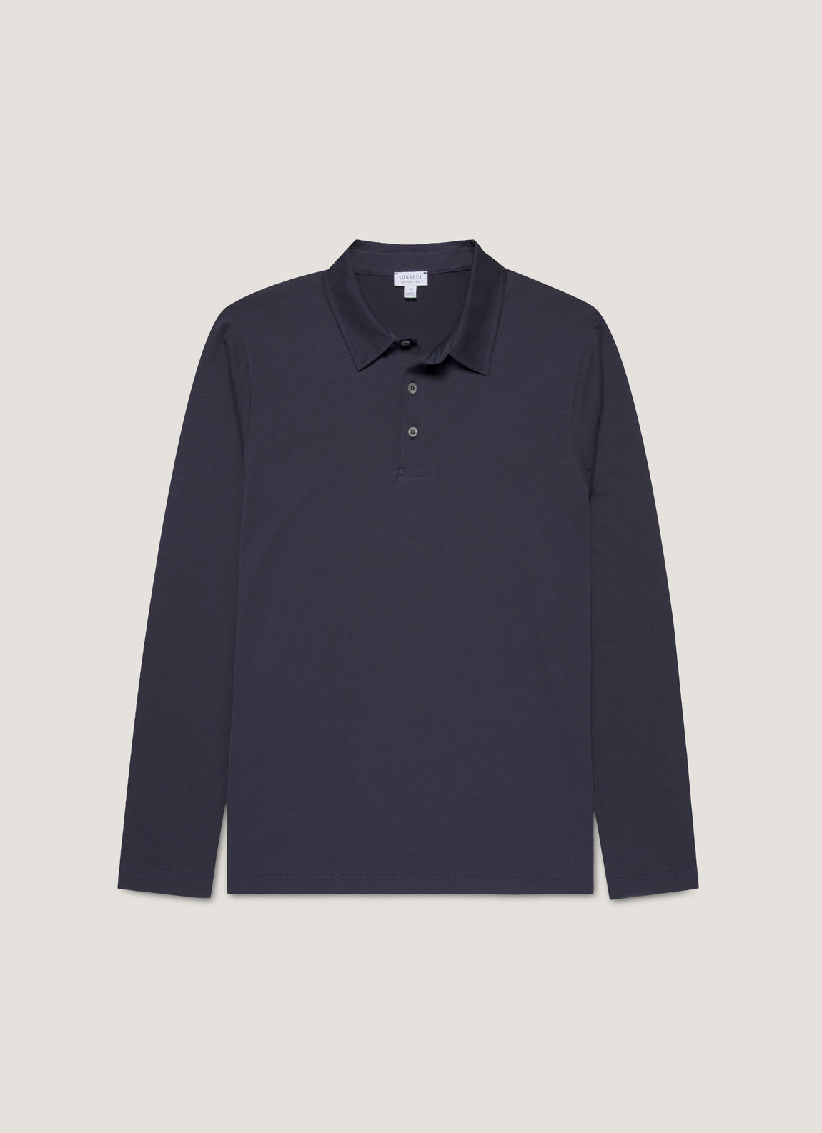 Men's Long Sleeve Classic Jersey Polo Shirt in Navy