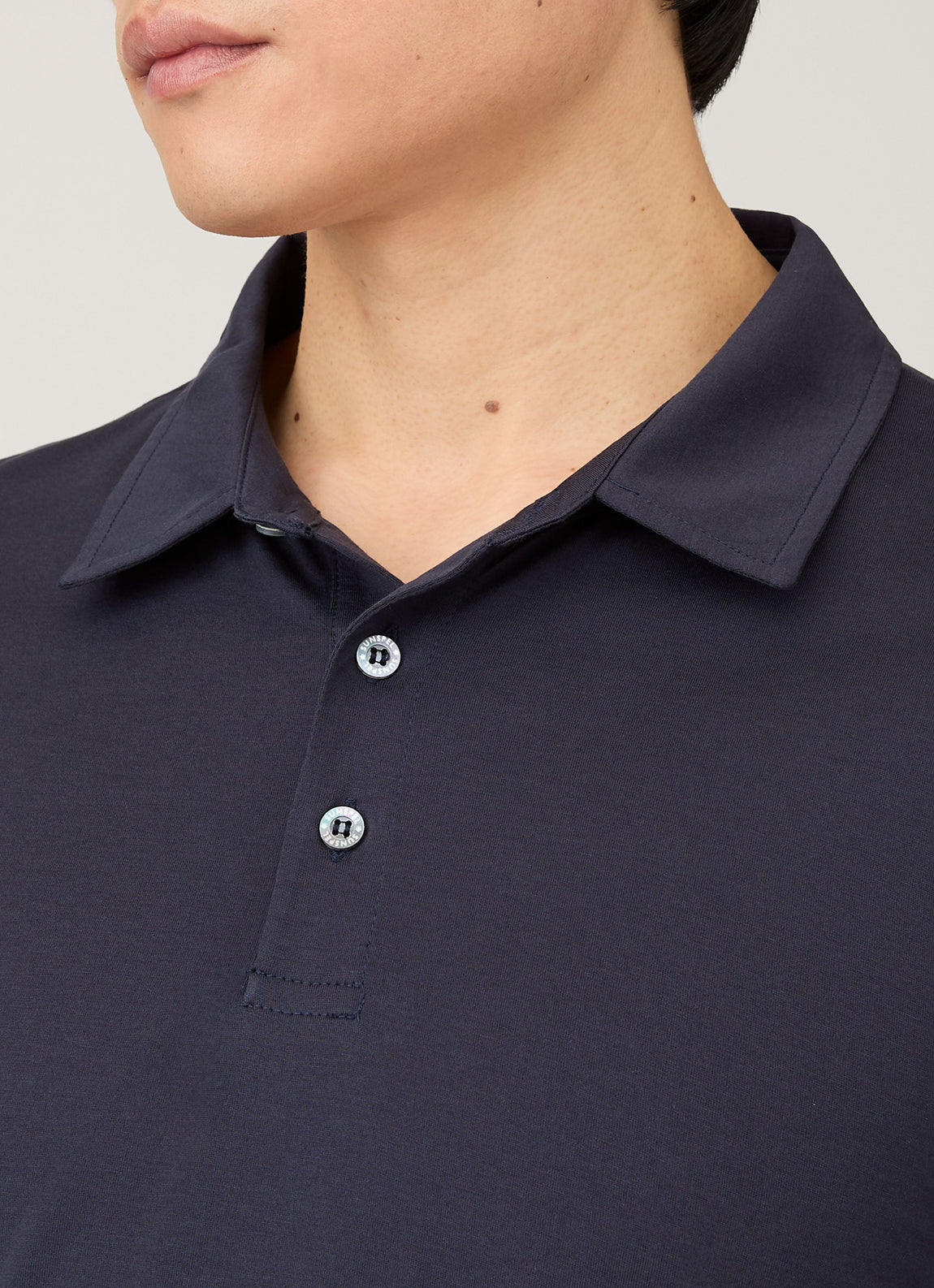 Men's Long Sleeve Classic Jersey Polo Shirt in Navy