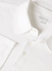 Men's Long Sleeve Classic Jersey Polo Shirt in White