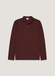 Men's Long Sleeve Piqué Polo Shirt in Bakelite