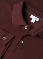 Men's Long Sleeve Piqué Polo Shirt in Bakelite