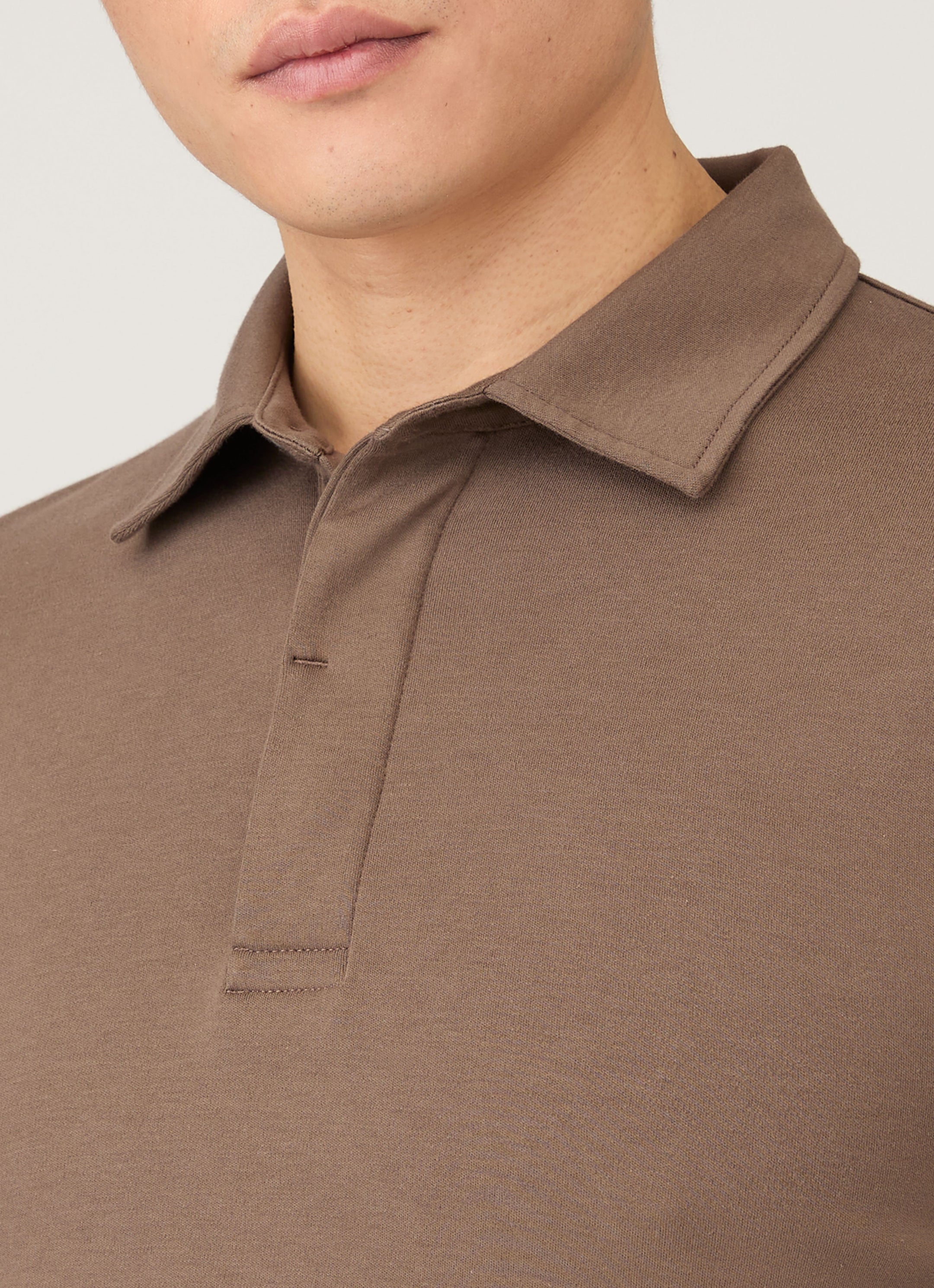 Men's Heavyweight Rugby Polo Shirt in Bark
