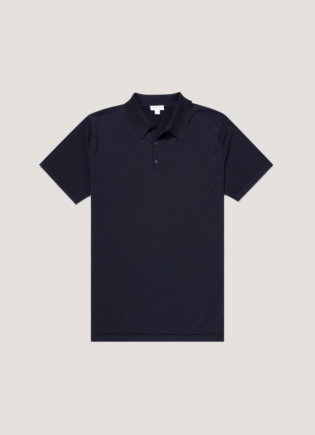 Men's Sea Island Cotton Knit Polo Shirt in Light Navy