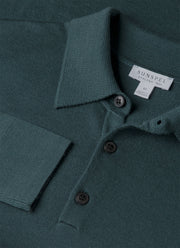 Men's Extra-Fine Merino Polo Shirt in Dark Petrol