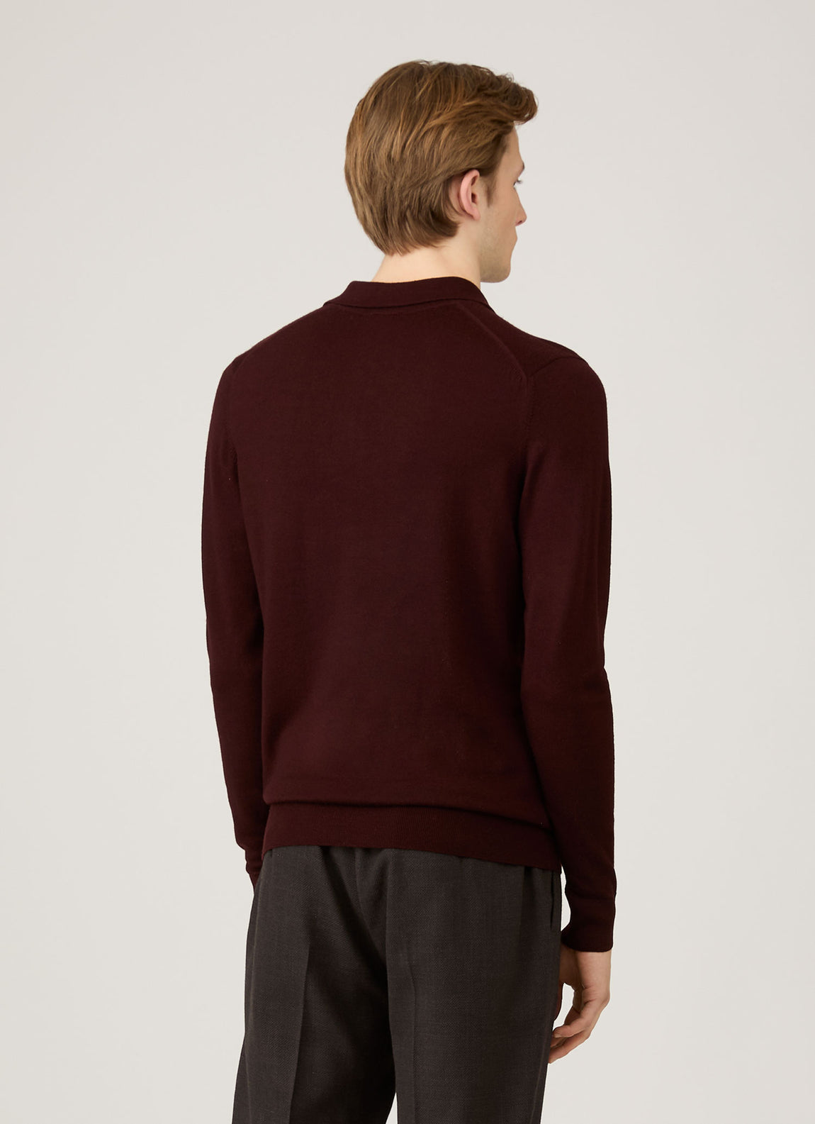 Men's Extra-Fine Merino Polo Shirt in Bakelite