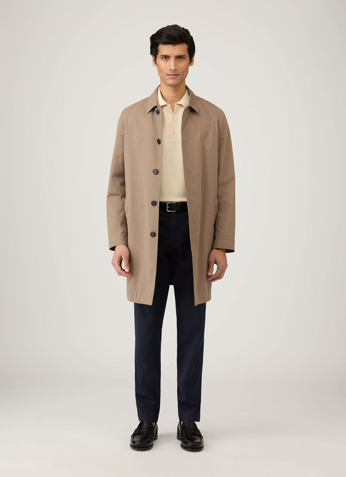 Men's Knit Polo Shirt in Ecru