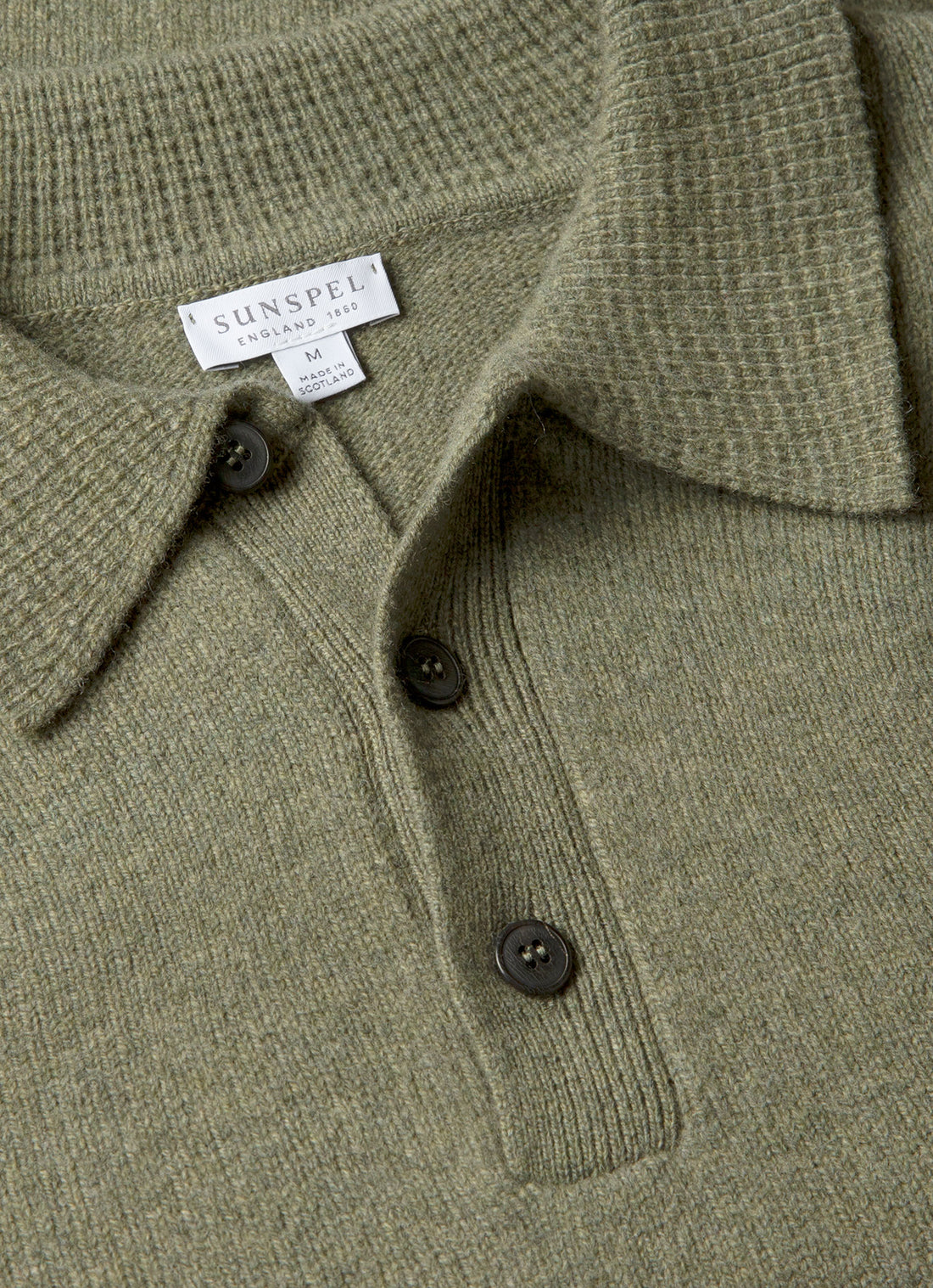 Men's Lambswool Polo Shirt in Sea Moss