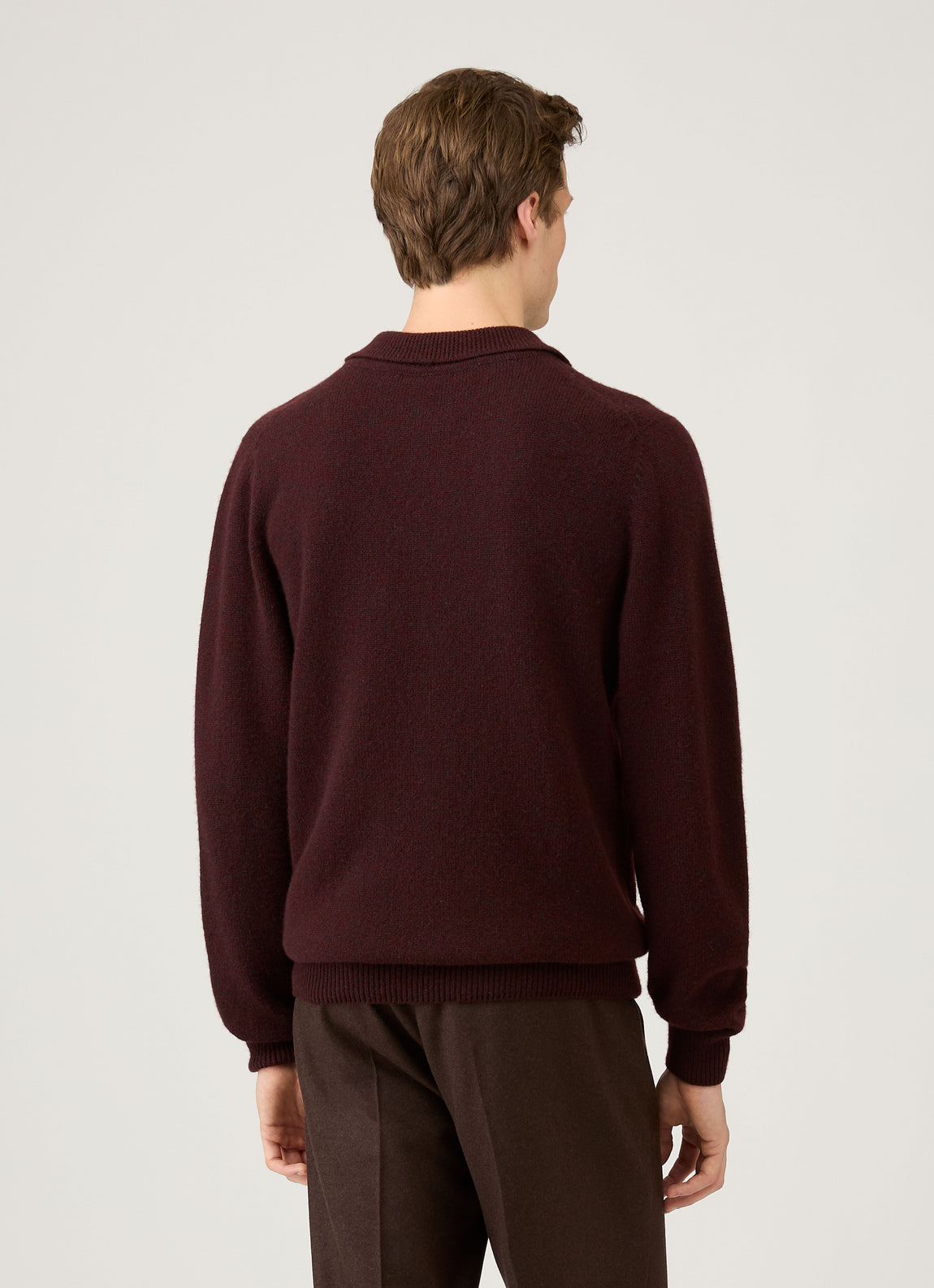 Men's Lambswool Polo Shirt in Bakelite Twist