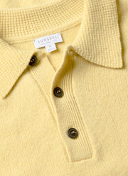 Men's Lambswool Polo Shirt in Dusty Yellow