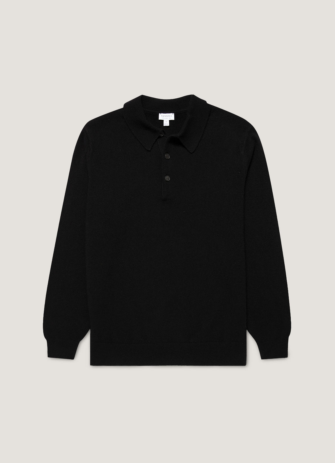 Men's Cashmere Polo Shirt in Black