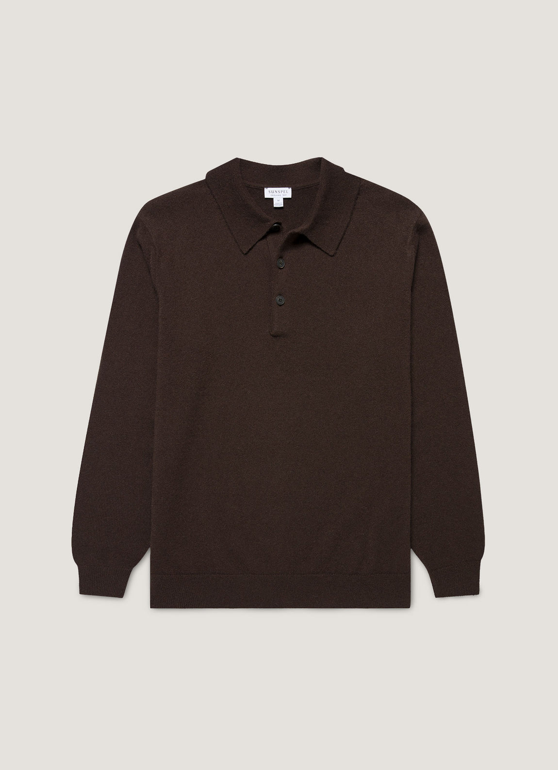 Men's Cashmere Polo Shirt in Truffle