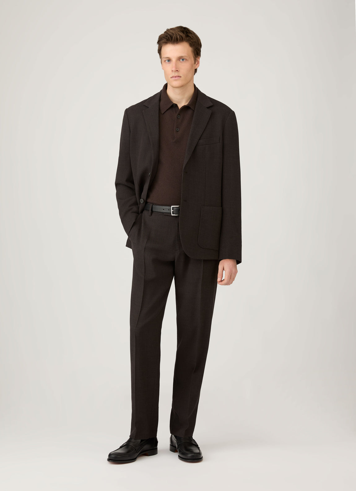 Men's Cashmere Polo Shirt in Truffle