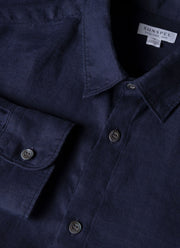 Men's Linen Shirt in Navy