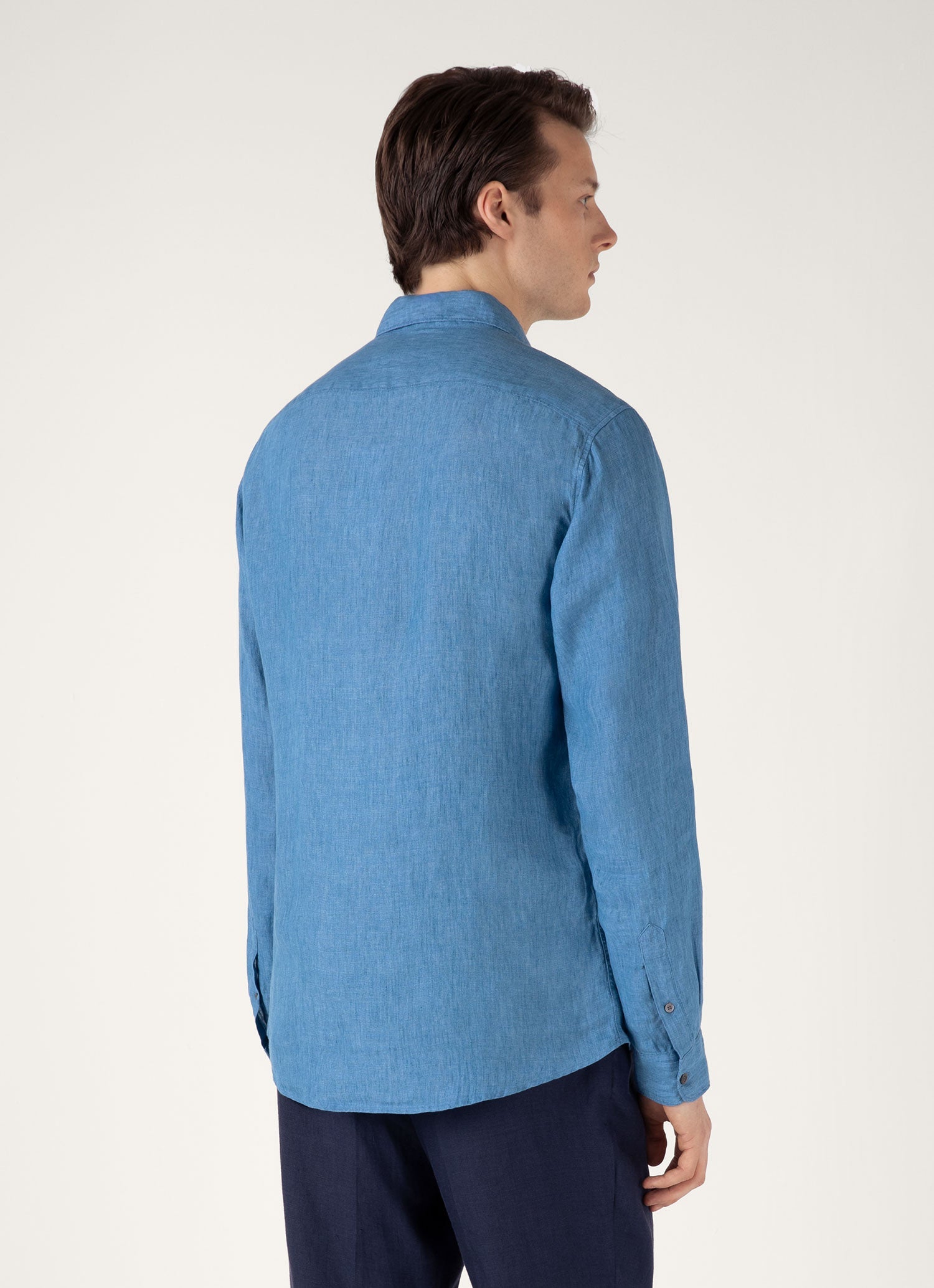 Men's Linen Shirt in Cool Blue