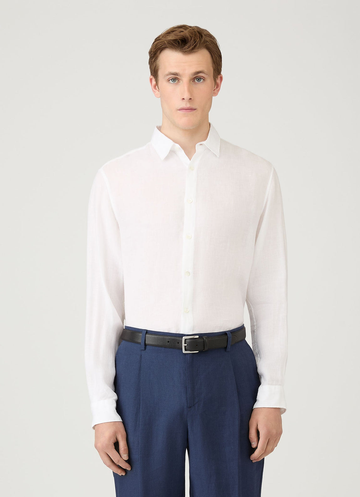 Men's Linen Shirt in White