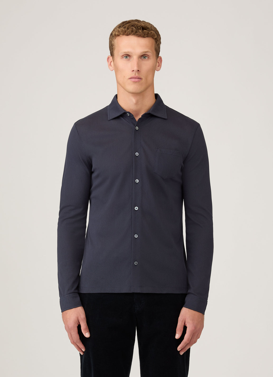 Men's Long Sleeve Riviera Shirt in Navy