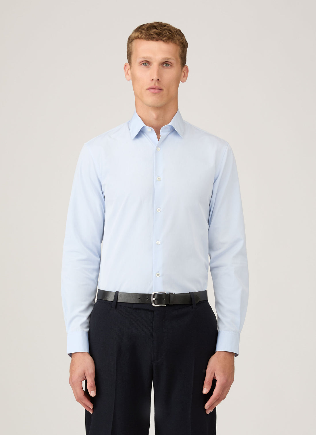 Men's Sea Island Cotton Shirt in Light Blue