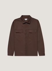Men's Cotton Cashmere Overshirt in Truffle