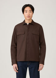 Men's Cotton Cashmere Overshirt in Truffle