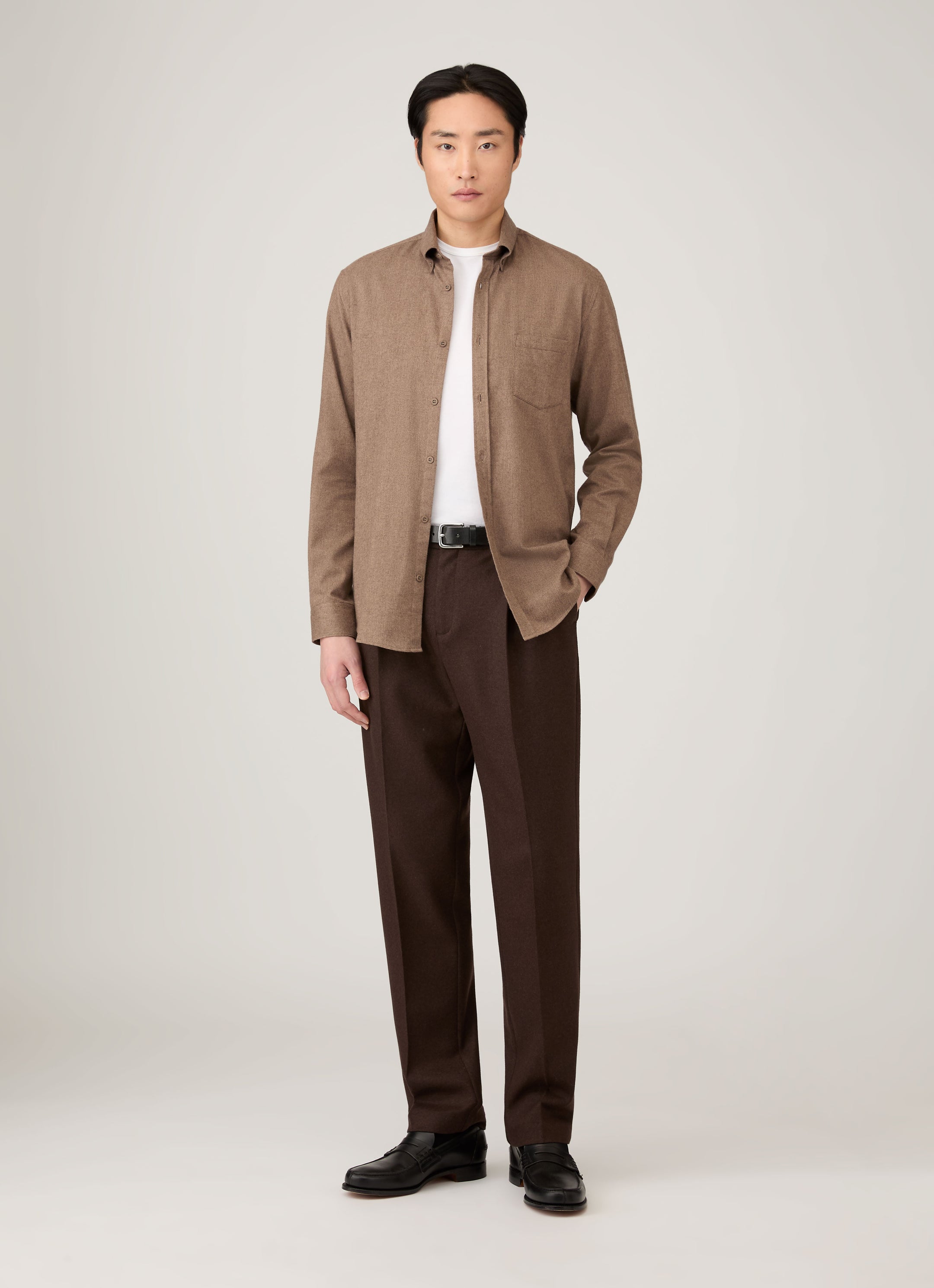 Men's Button Down Flannel Shirt in Cedar