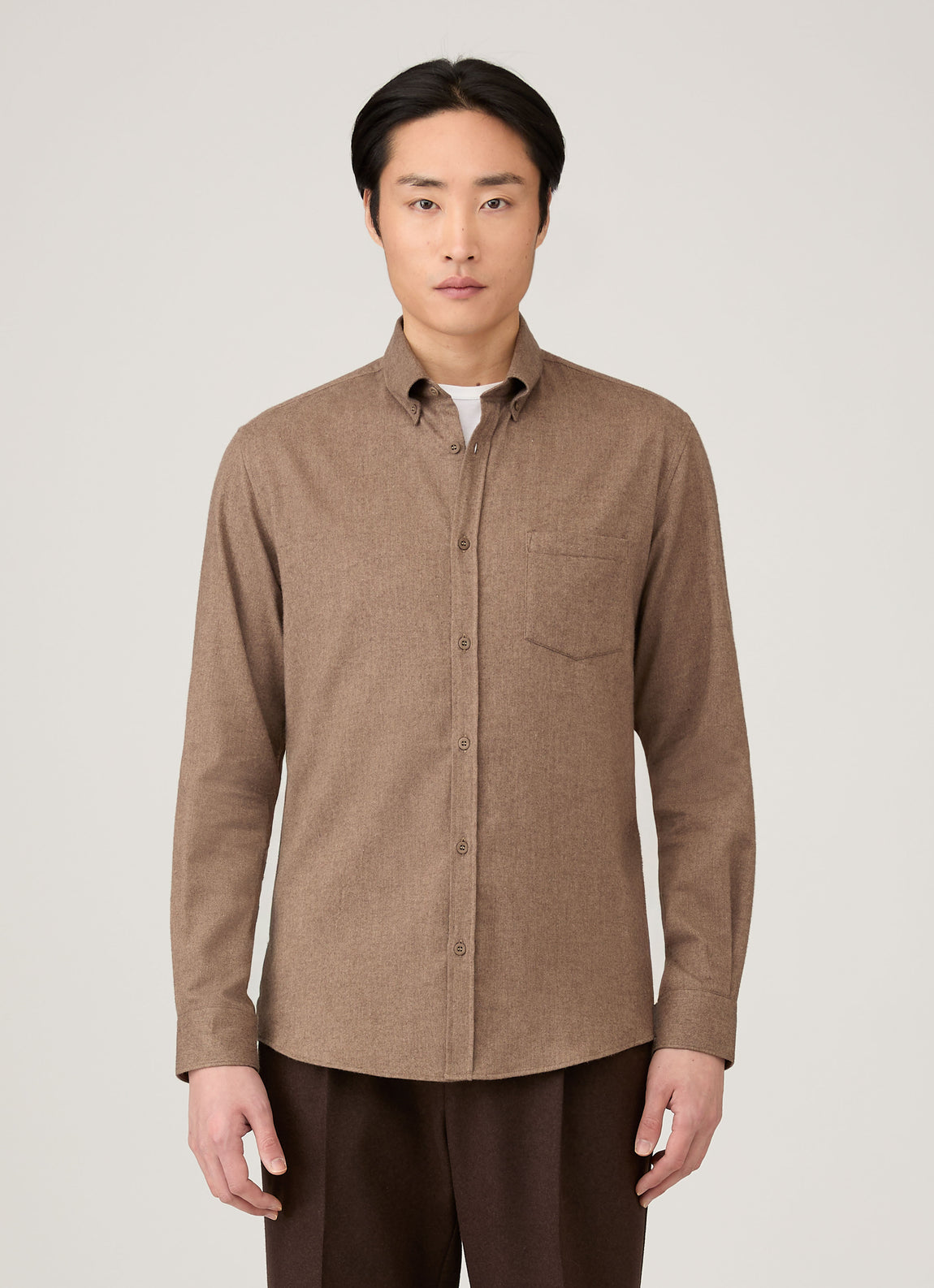 Men's Button Down Flannel Shirt in Cedar