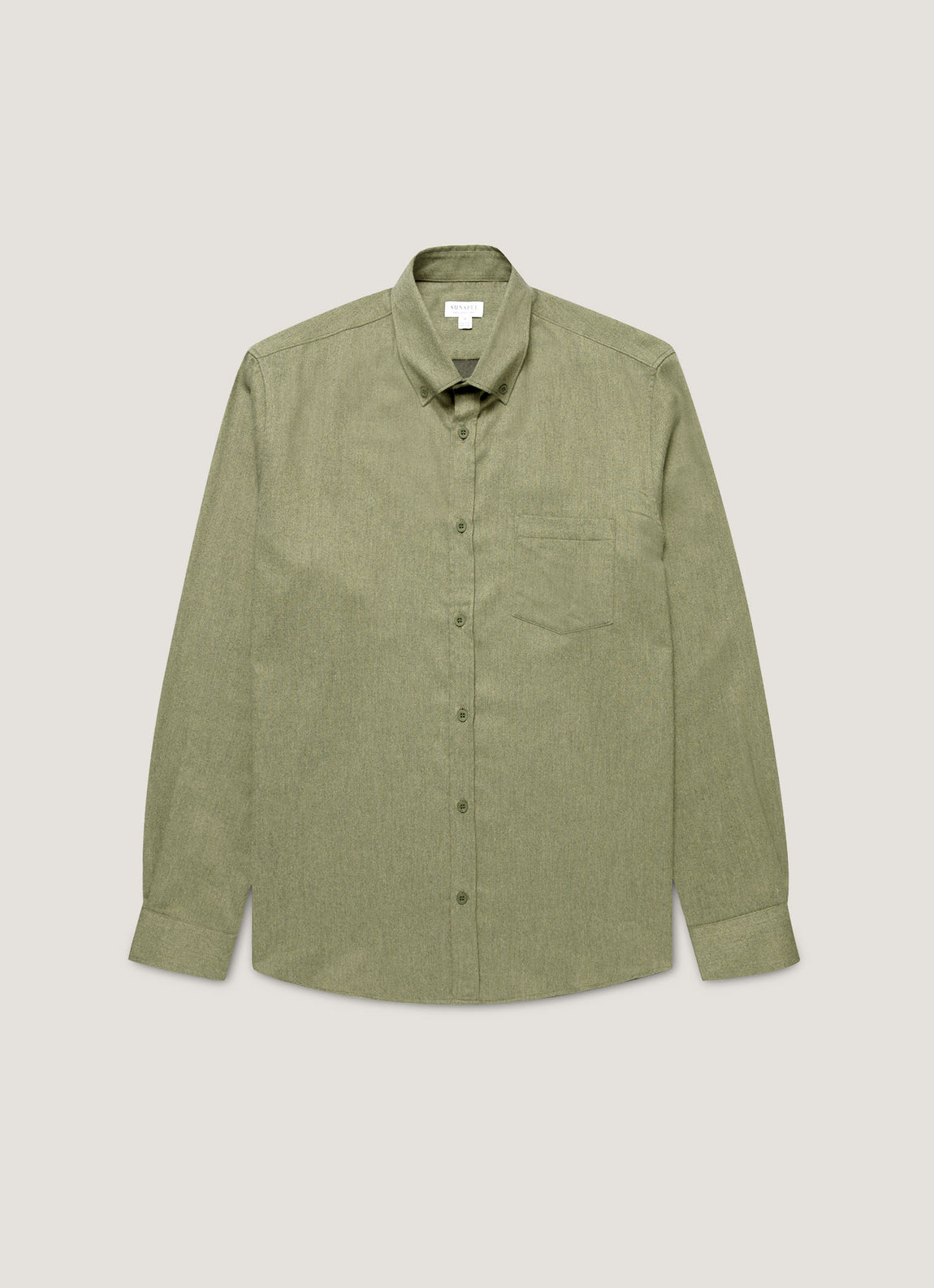 Men's Button Down Flannel Shirt in Sea Moss Melange
