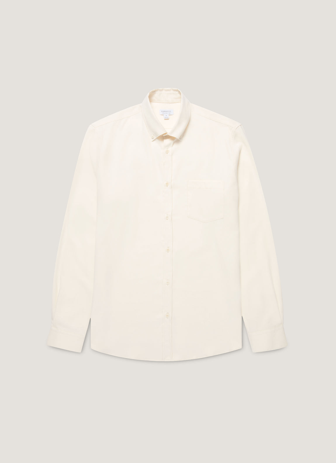 Men's Button Down Flannel Shirt in Ecru