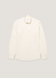 Men's Button Down Flannel Shirt in Ecru