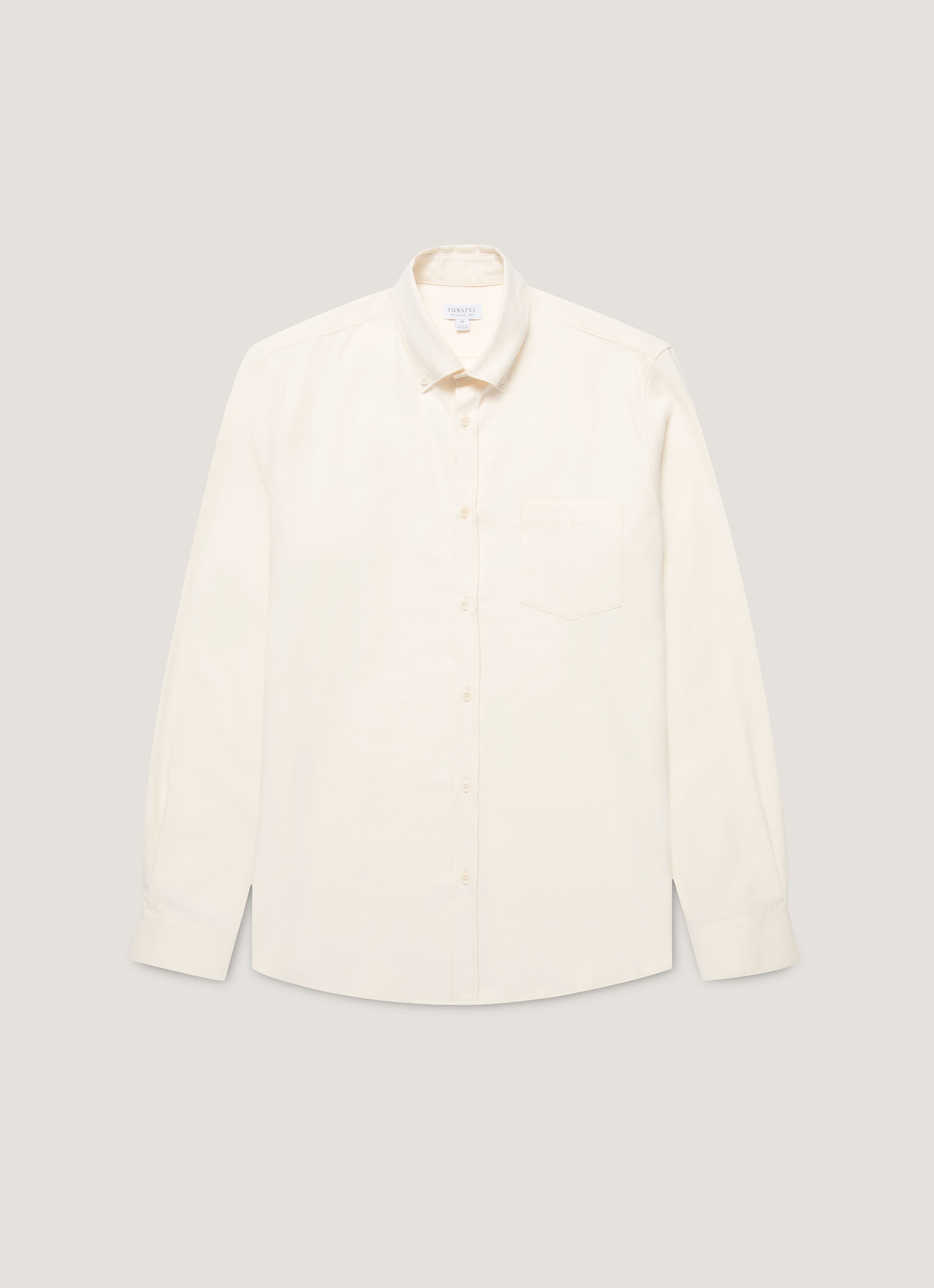 Men's Button Down Flannel Shirt in Ecru