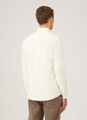 Men's Button Down Flannel Shirt in Ecru