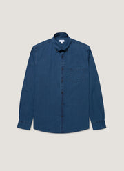 Men's Button Down Twill Shirt in Indigo