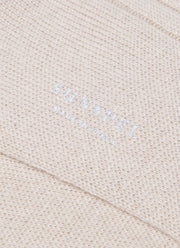 Men's Cashmere Ribbed Socks in Natural