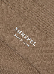 Men's Cotton Ribbed Socks in Mink